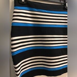 Express blue white black mini skirt size medium